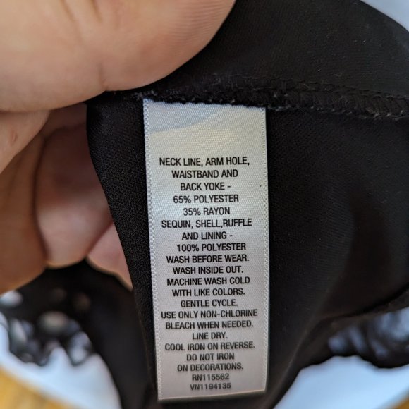 Disney Girls Dress Polka Dot Sequined Black Sleeveless Size Medium - Picture 5 of 7